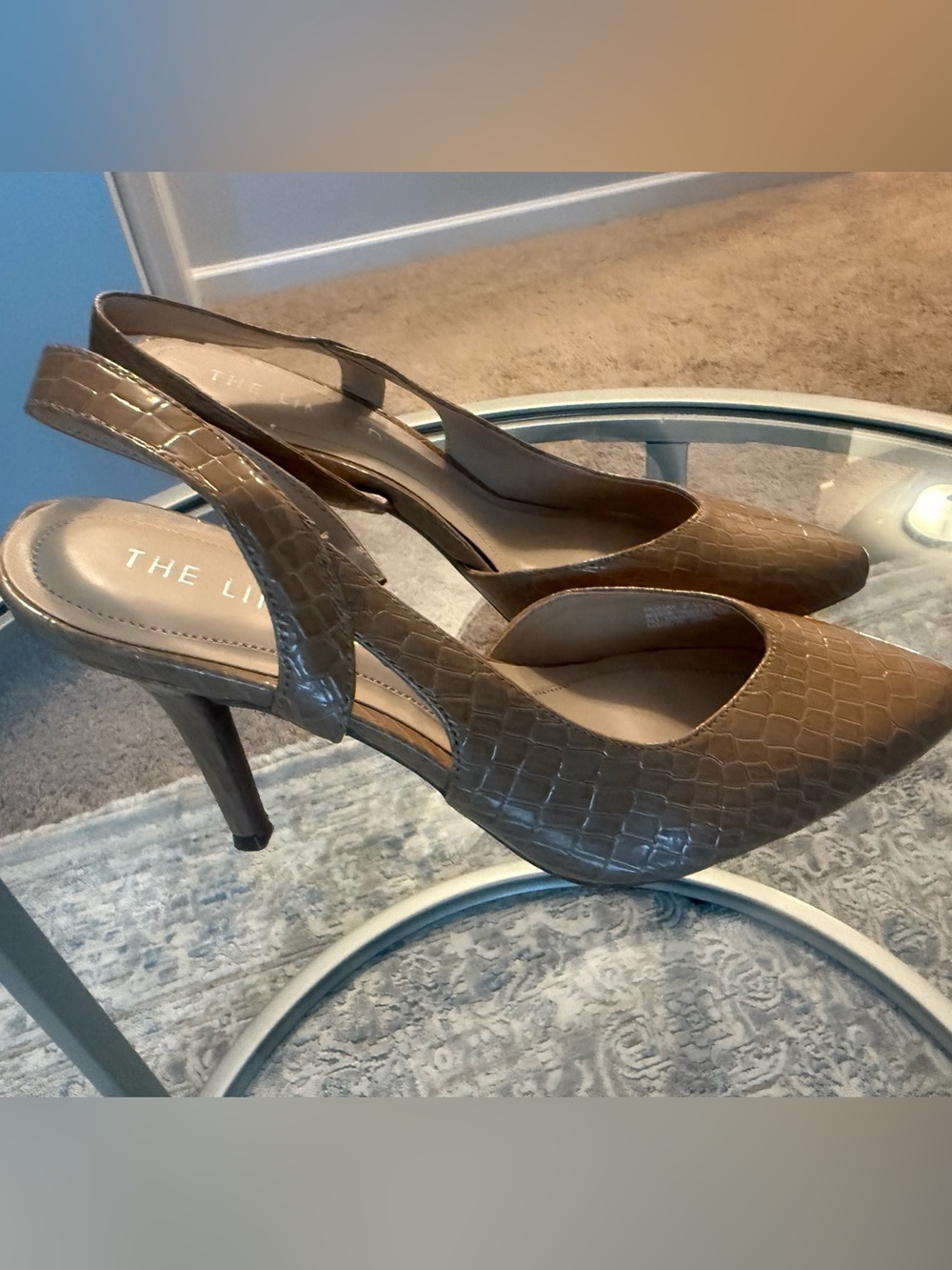 The Limited Nude Croc Embossed Slingback Heels Size 7.5 – Never Worn